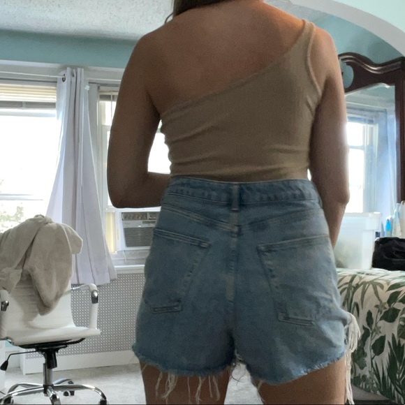 Tan One Shoulder Bodysuit - Picture 4 of 8